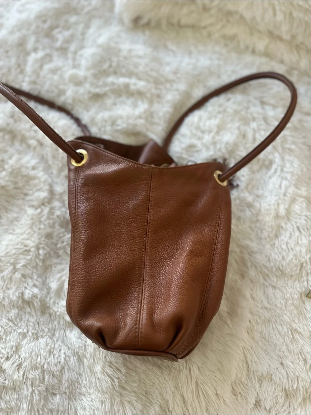 Michael Kors Astor Brown Pebbled Leather Shoulder Tote Bag - Picture 6 of 11